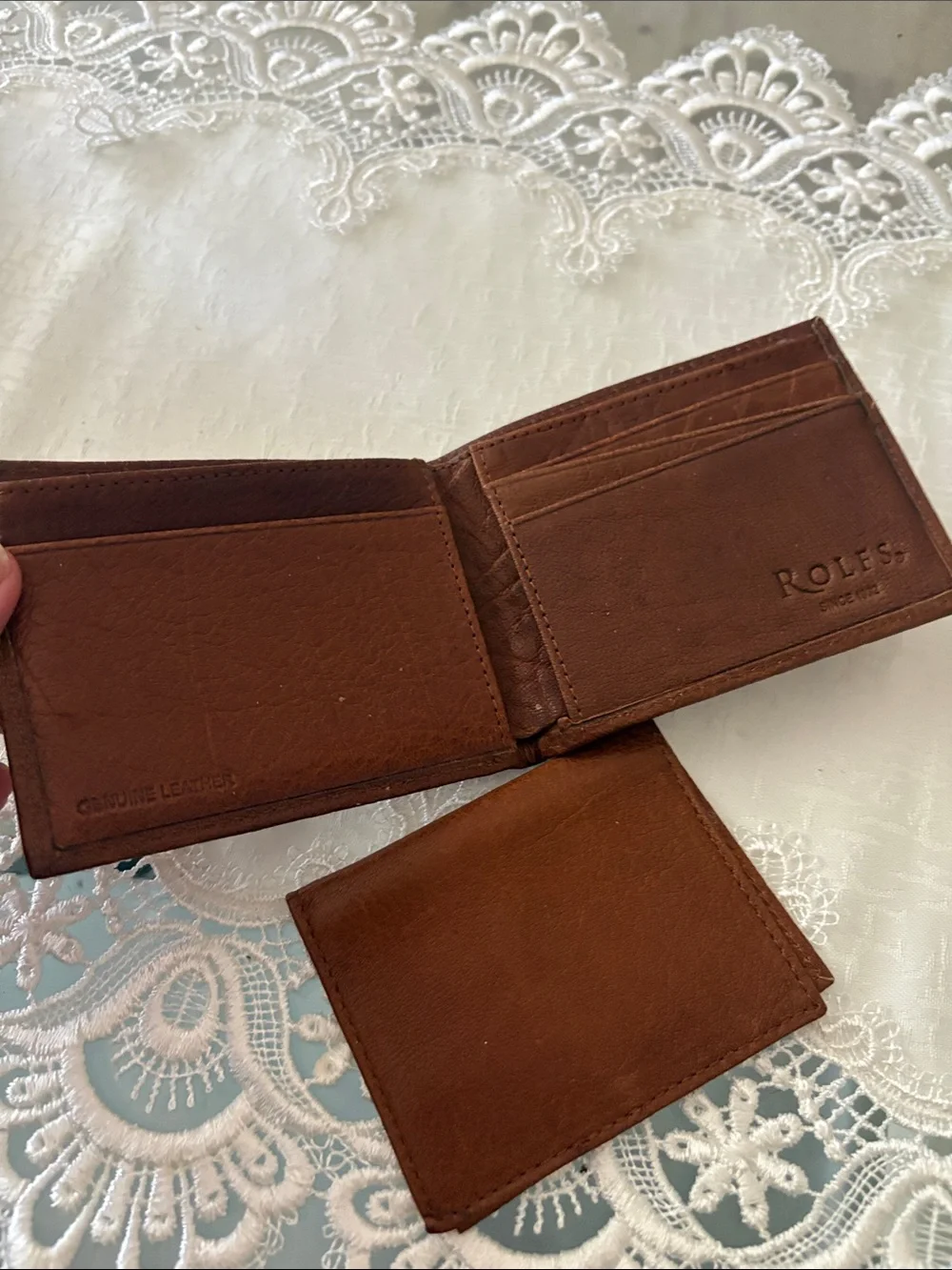 Rolfs VTG Royal    Tan Leather Wallet  set new